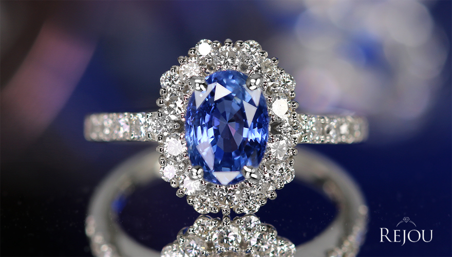 非加熱ブルーサファイア 2.3ct ダイヤモンド 0.7ct プラチナ リング