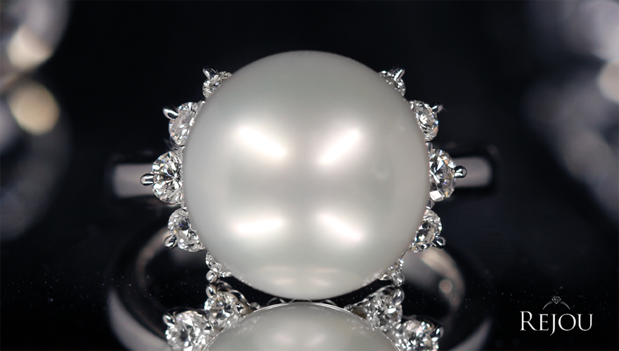 南洋白蝶真珠 12.5㎜ ダイヤモンド 0.4ct プラチナ リング(指輪)【品質