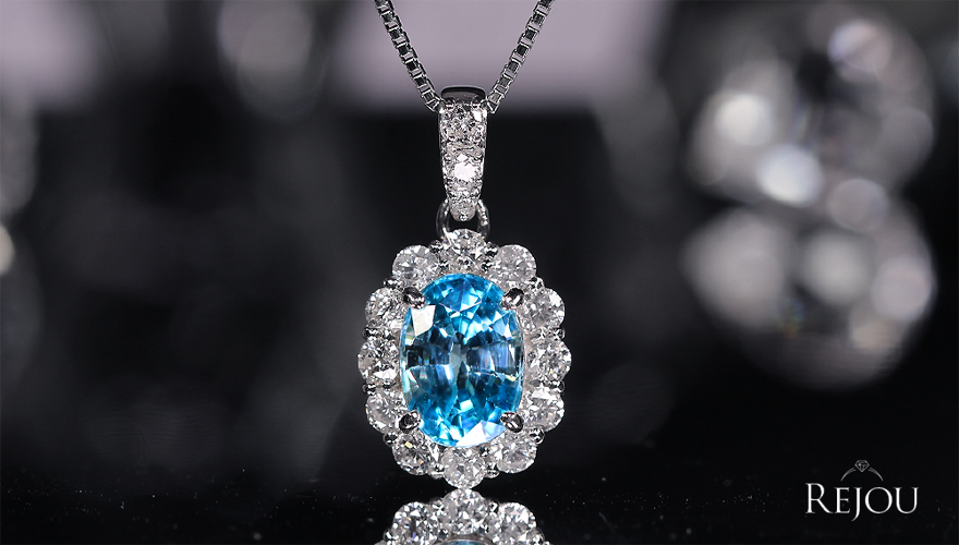 ブルージルコン 2.2ct ダイヤモンド 0.5ct プラチナ ネックレス【品質