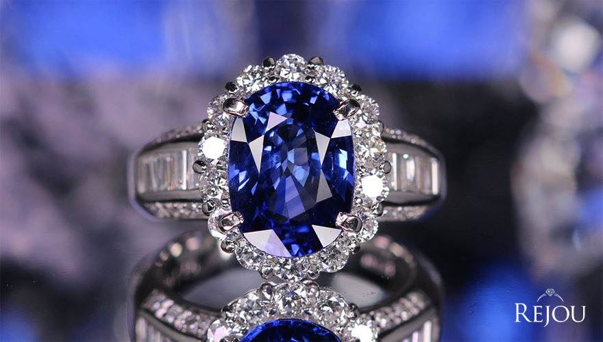 コーンフラワーブルーサファイア 4ct ダイヤモンド 1.1ct プラチナ