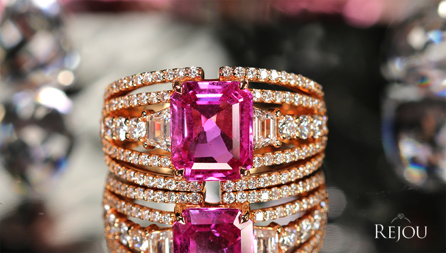 ピンクサファイア 約3.6ct ダイヤモンド 1.2ct ピンクゴールド リング