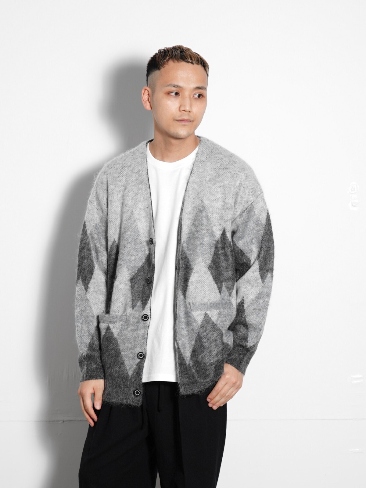 アーガイル モヘア ニットカーディガン - ダイリク レディース