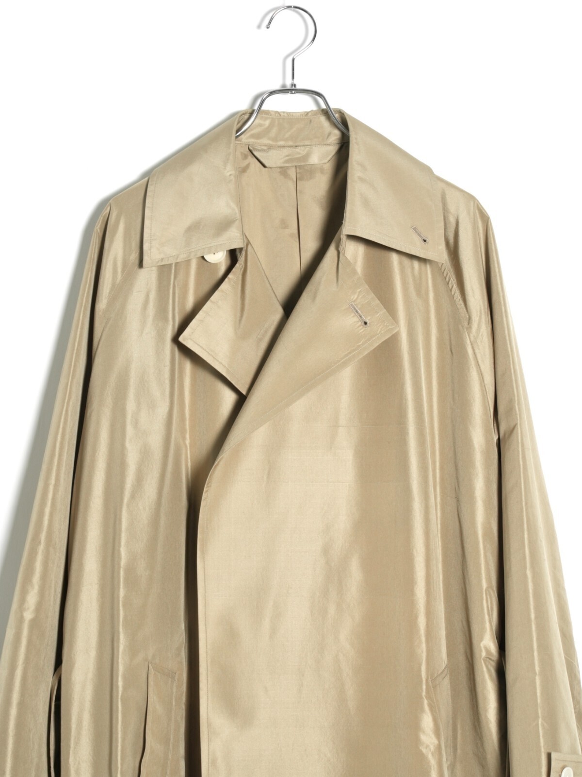 シルクシャンタンラップトレンチコート - ブラン ワイエム レディース