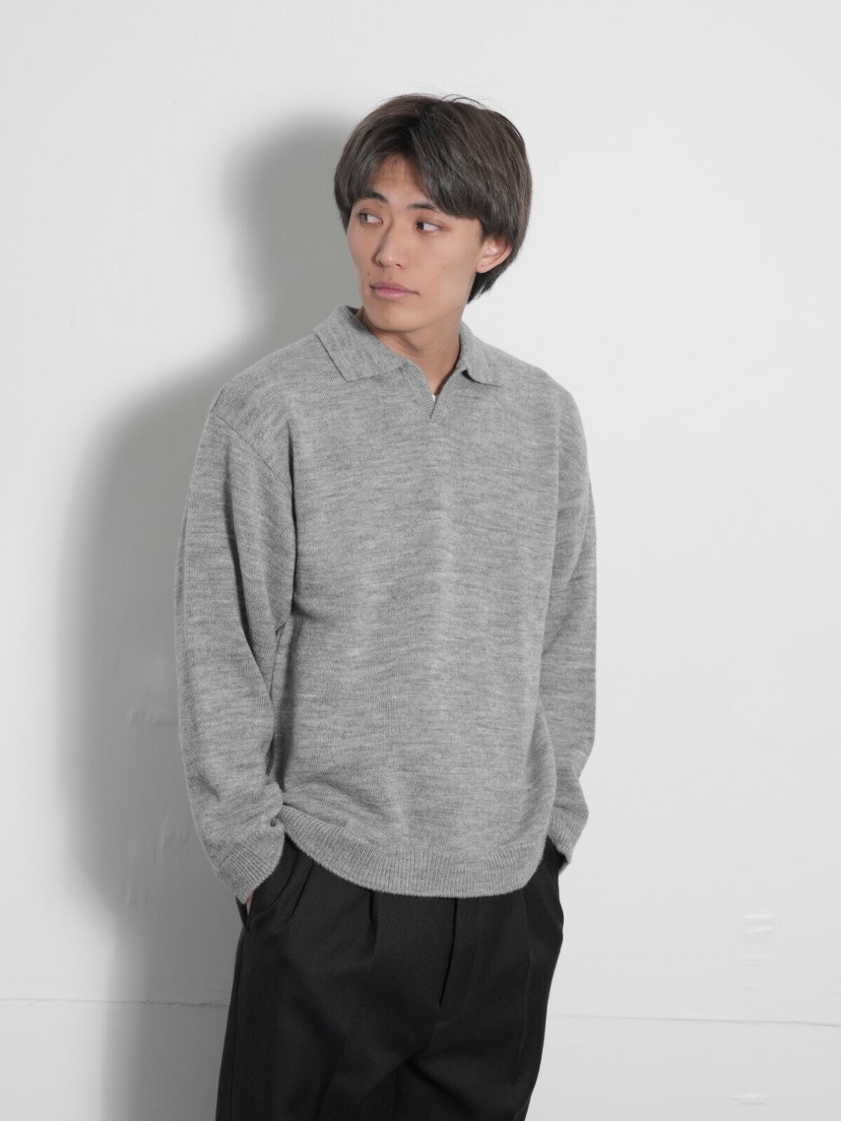 Wool Knit Skipper Shirt - Blanc YM WOMENS & MENS｜Official Online