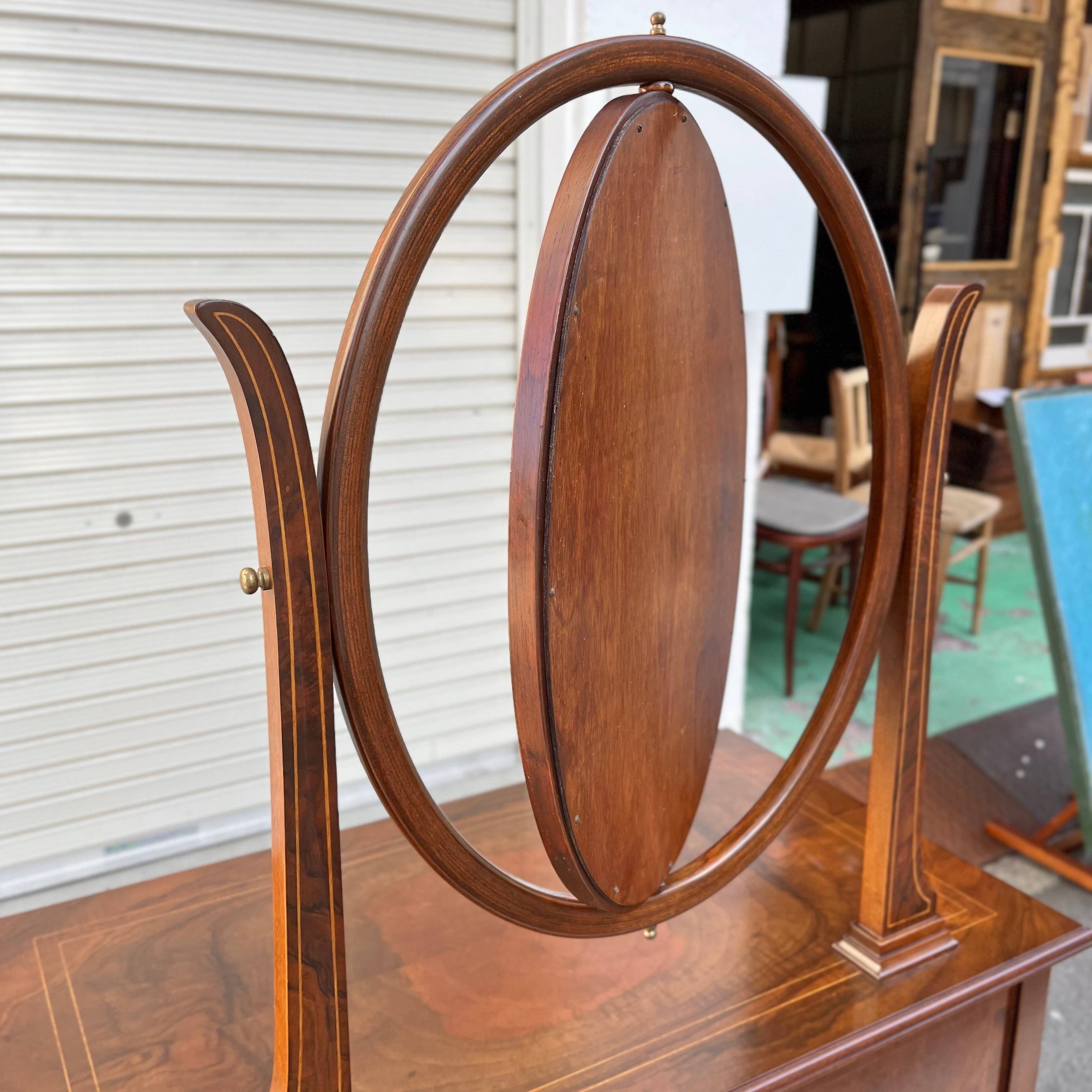 イタリアン クラシック ドレッサー 鏡台 アンティーク 中古 楕円 鏡