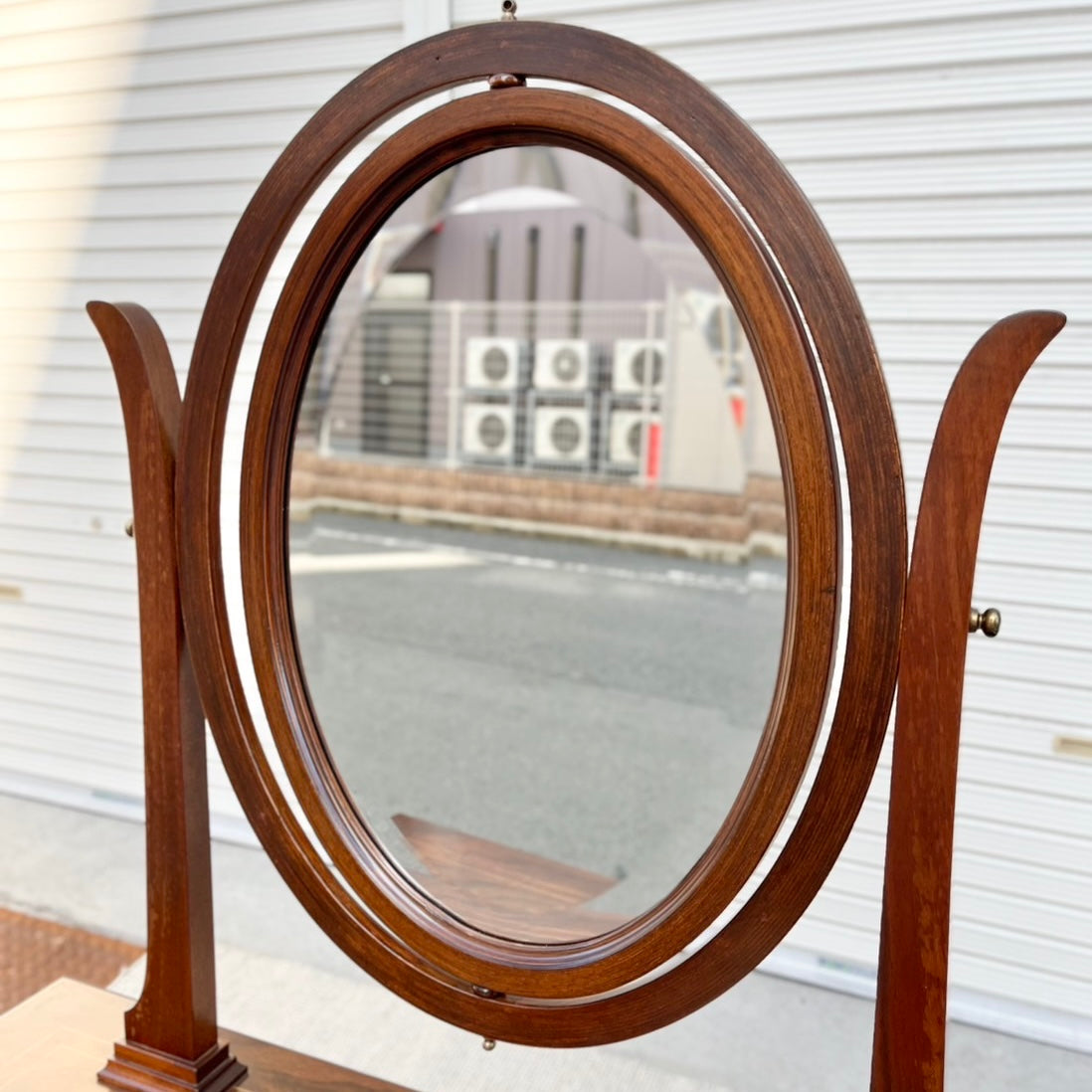 イタリアン クラシック ドレッサー 鏡台 アンティーク 中古 楕円 鏡