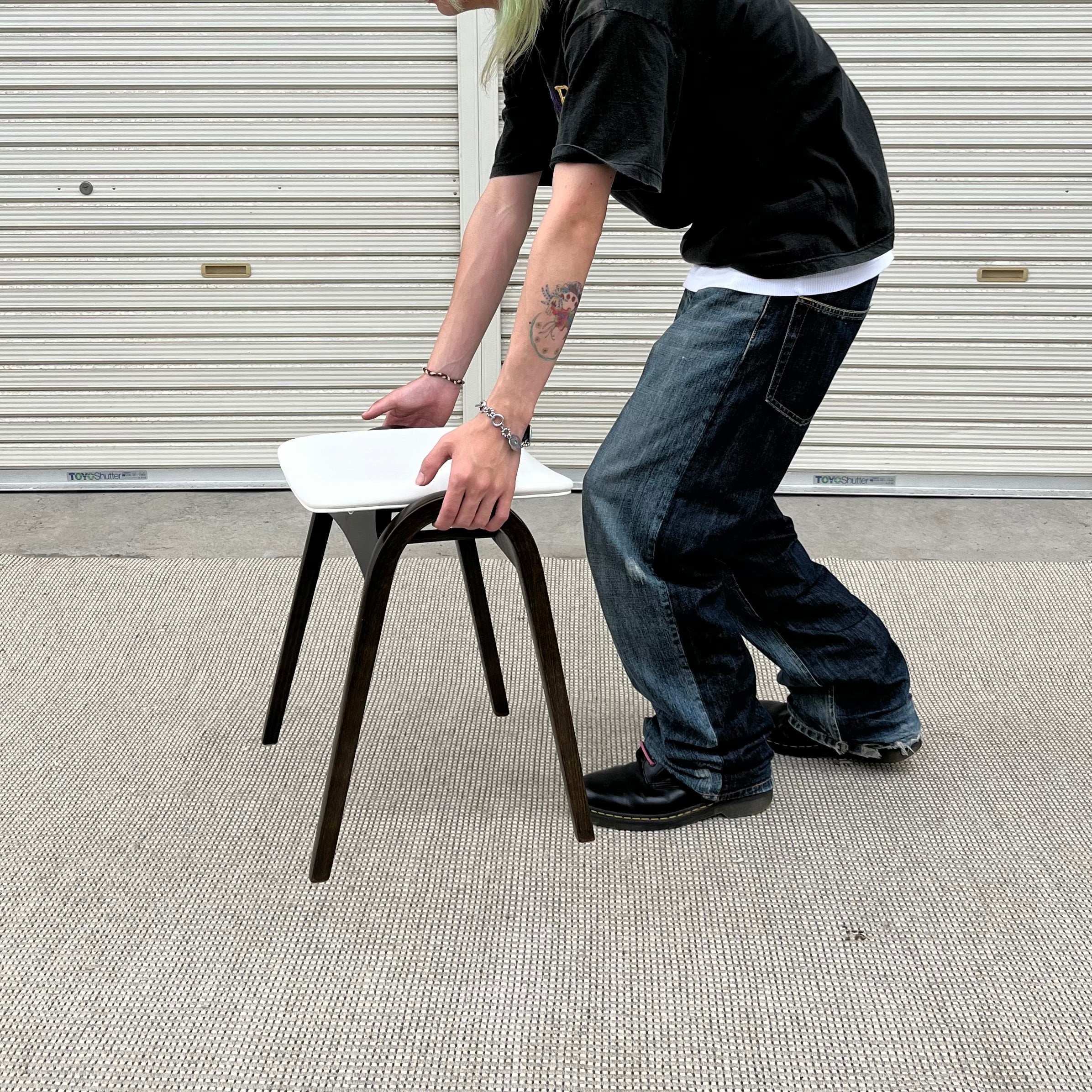 秋田木工 No.202 スタッキングスツール 剣持勇 コンパクトチェア 中古