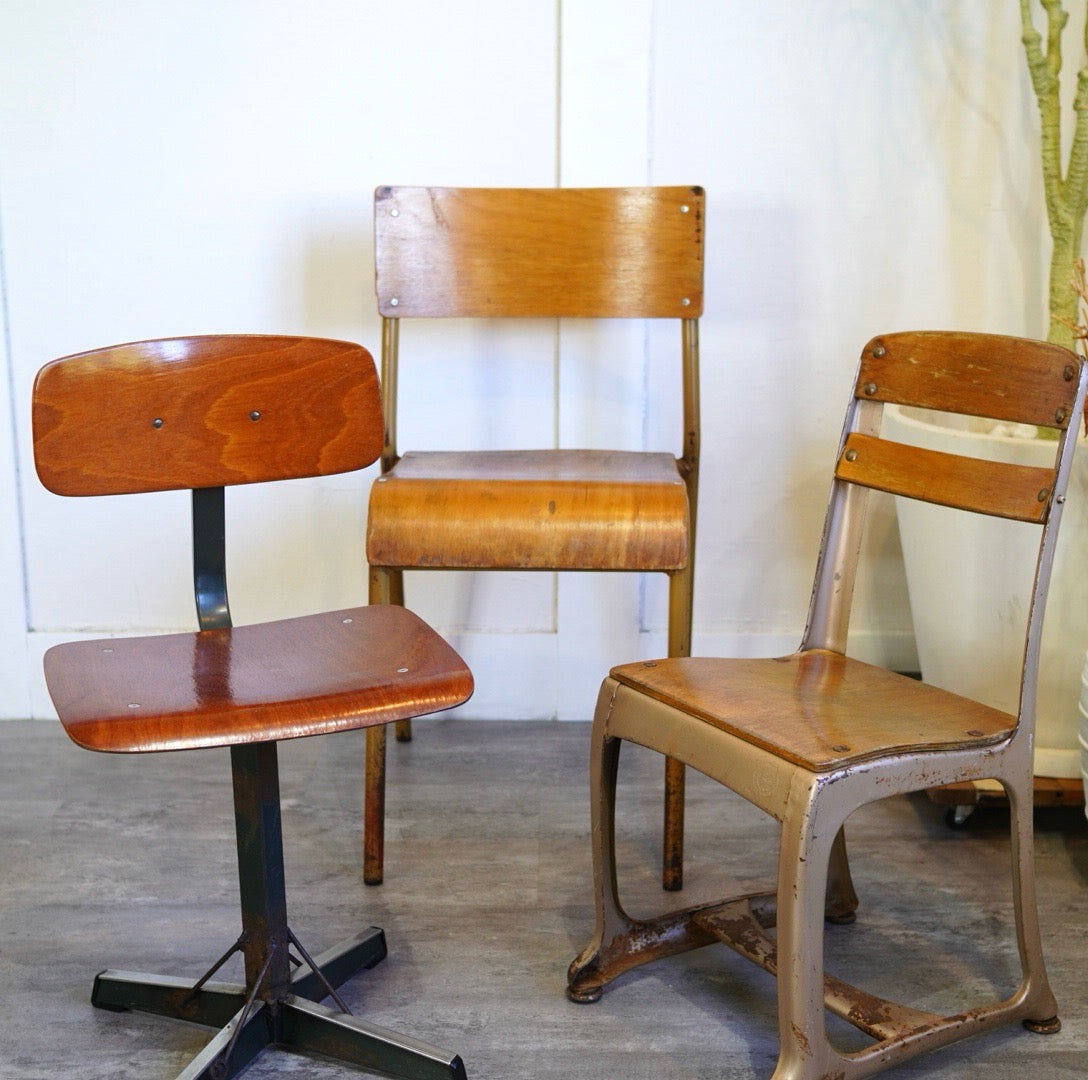 ヴィンテージスクールチェア 中古 学校椅子 ダイニングチェア スクール