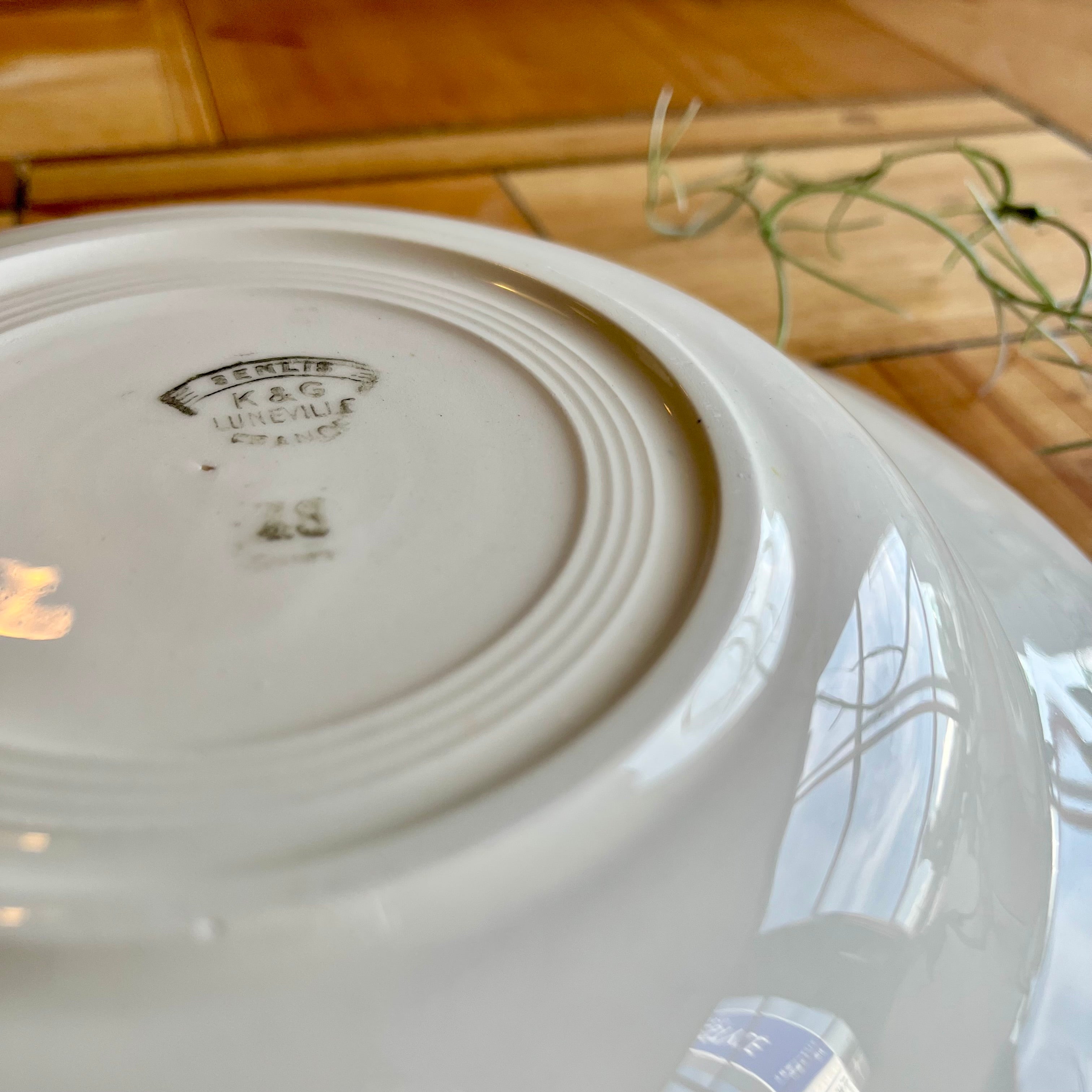 リュネヴィル / Luneville スープ皿 フランス アンティーク 中古 藍色