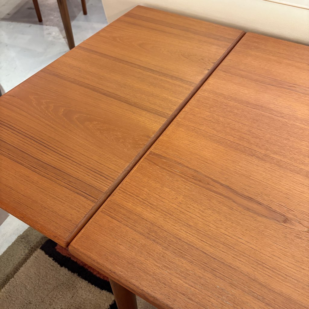北欧 デンマーク エクステンション ダイニングテーブル 伸長式 チーク