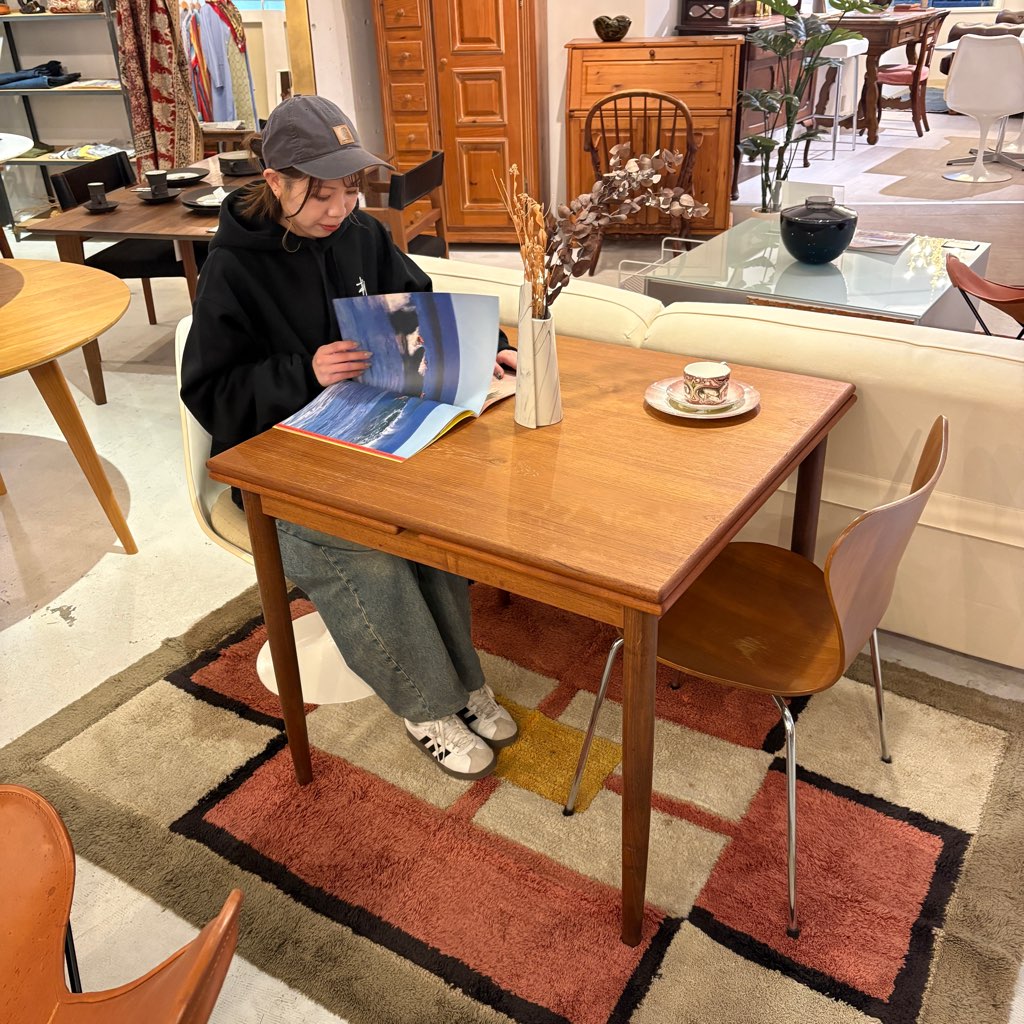 北欧 デンマーク エクステンション ダイニングテーブル 伸長式 チーク