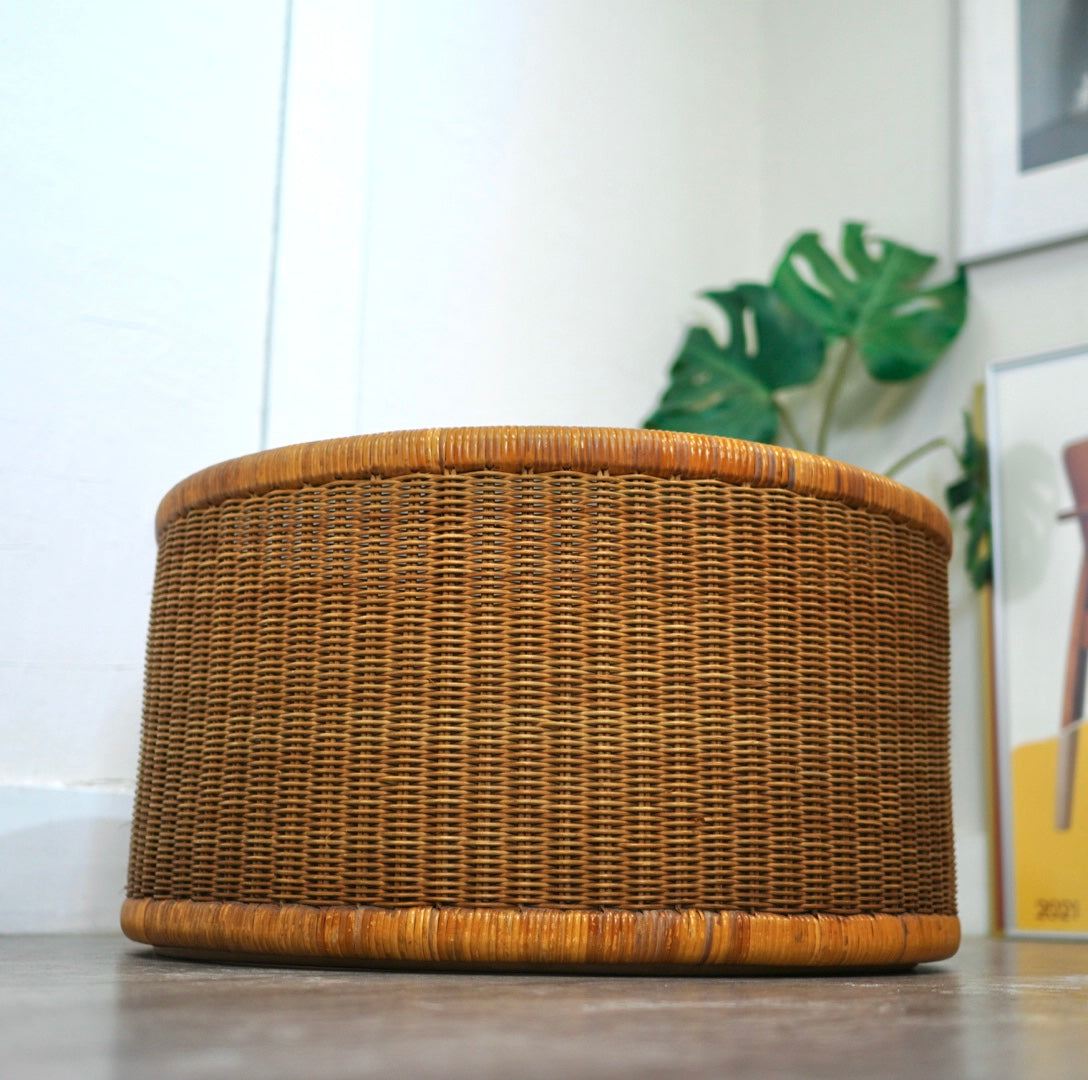 山川ラタン 剣持勇 センターテーブル ヴィンテージ 中古 籐 名作