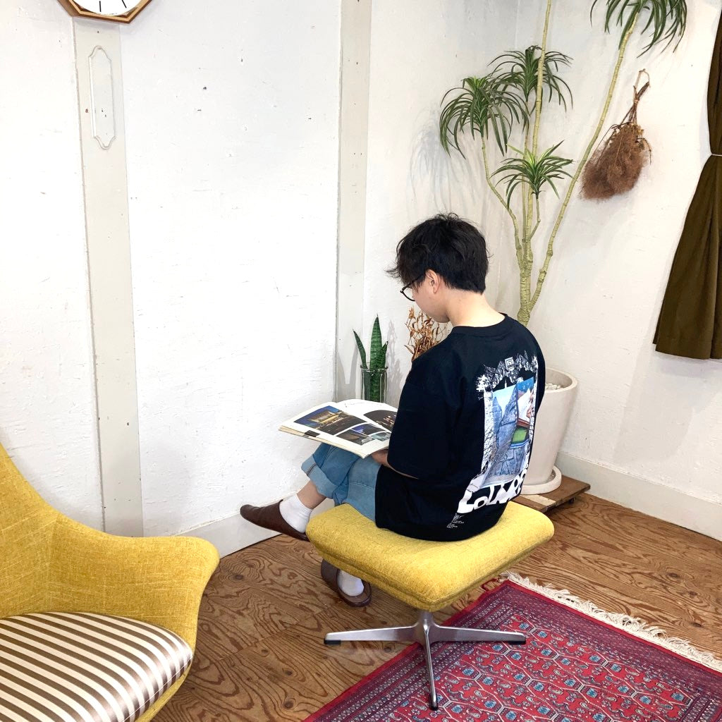 中村工芸 / nakamura ラウンジチェア＆オットマン イエロー ストライプ