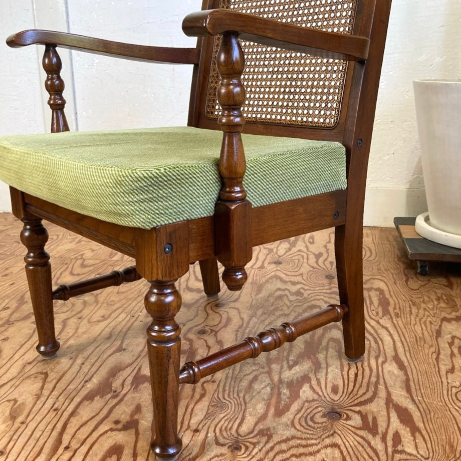 三越ブルージュ カントリーハウス アームチェア ラタン 中古 三越家具