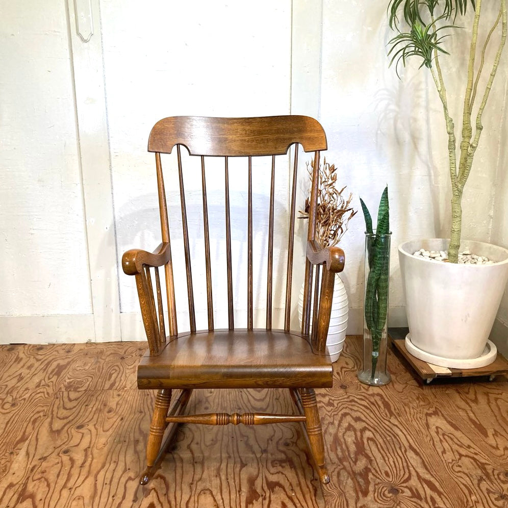飛騨産業 / HIDA 穂高 ロッキングチェア キツツキマーク 中古 揺れ椅子