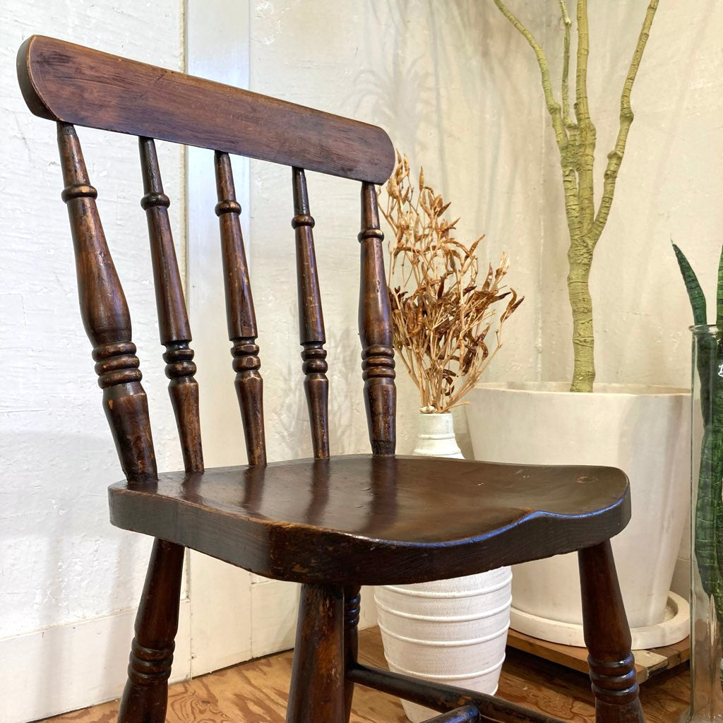 英国アンティーク ウィンザーチェア ダイニングチェア ブラウン 中古