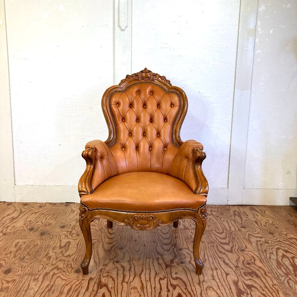 ロココ調 猫脚 アームソファ チェア 中古 ヴィンテージ調 アンティーク