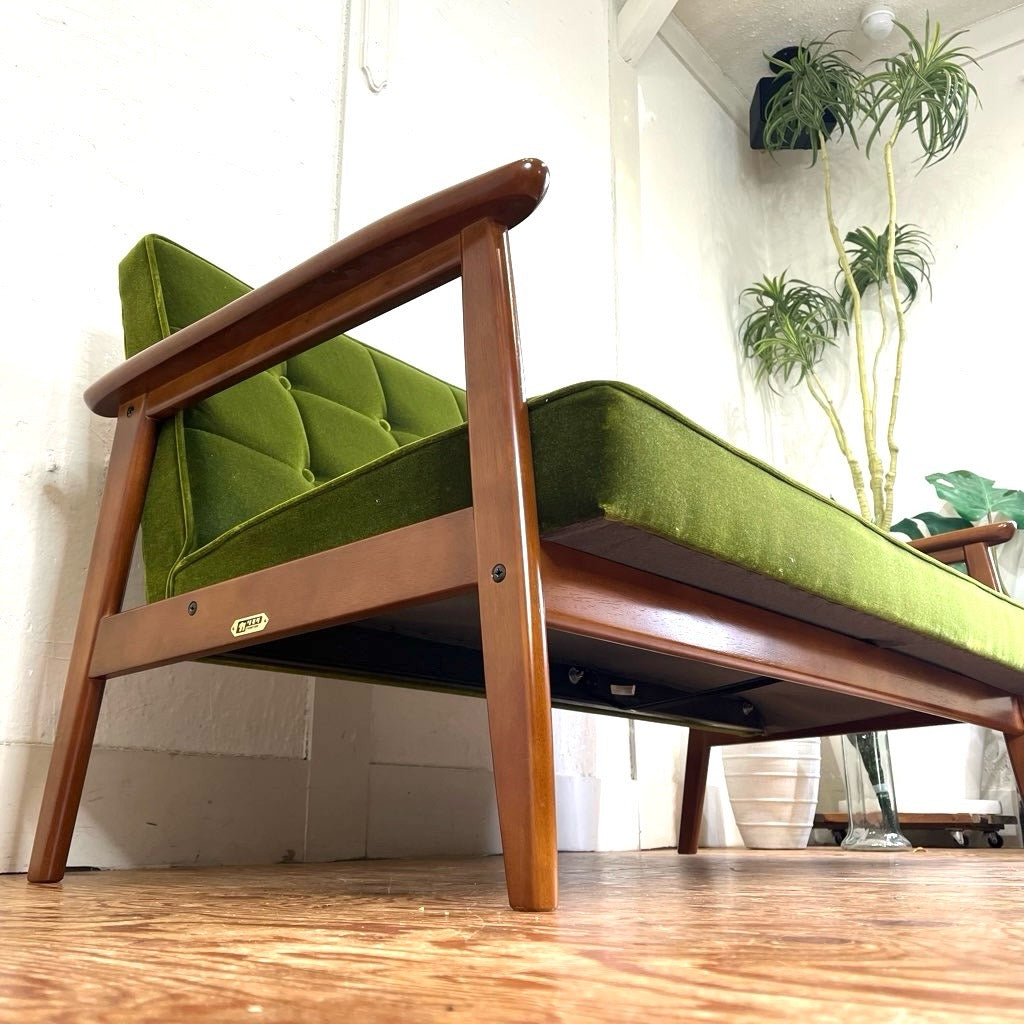 カリモク60 ロビーチェア 2シーター モケットグリーン 2P ソファ 緑