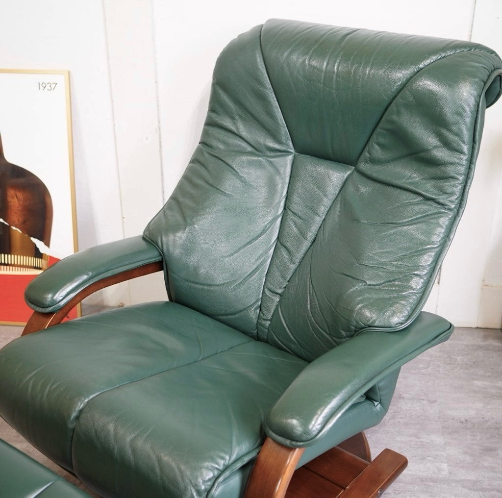 冨士ファニチア / FUJI FANITURE 本革 リクライニングソファ