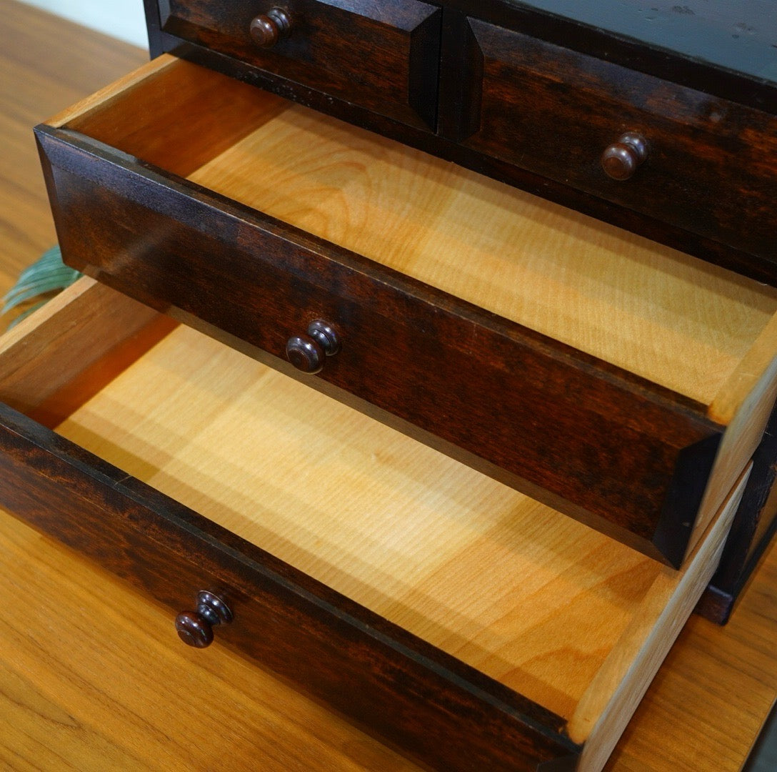 松本民芸家具 凸面小抽出 中古 収納棚 キャビネット 古民家 和風 松民