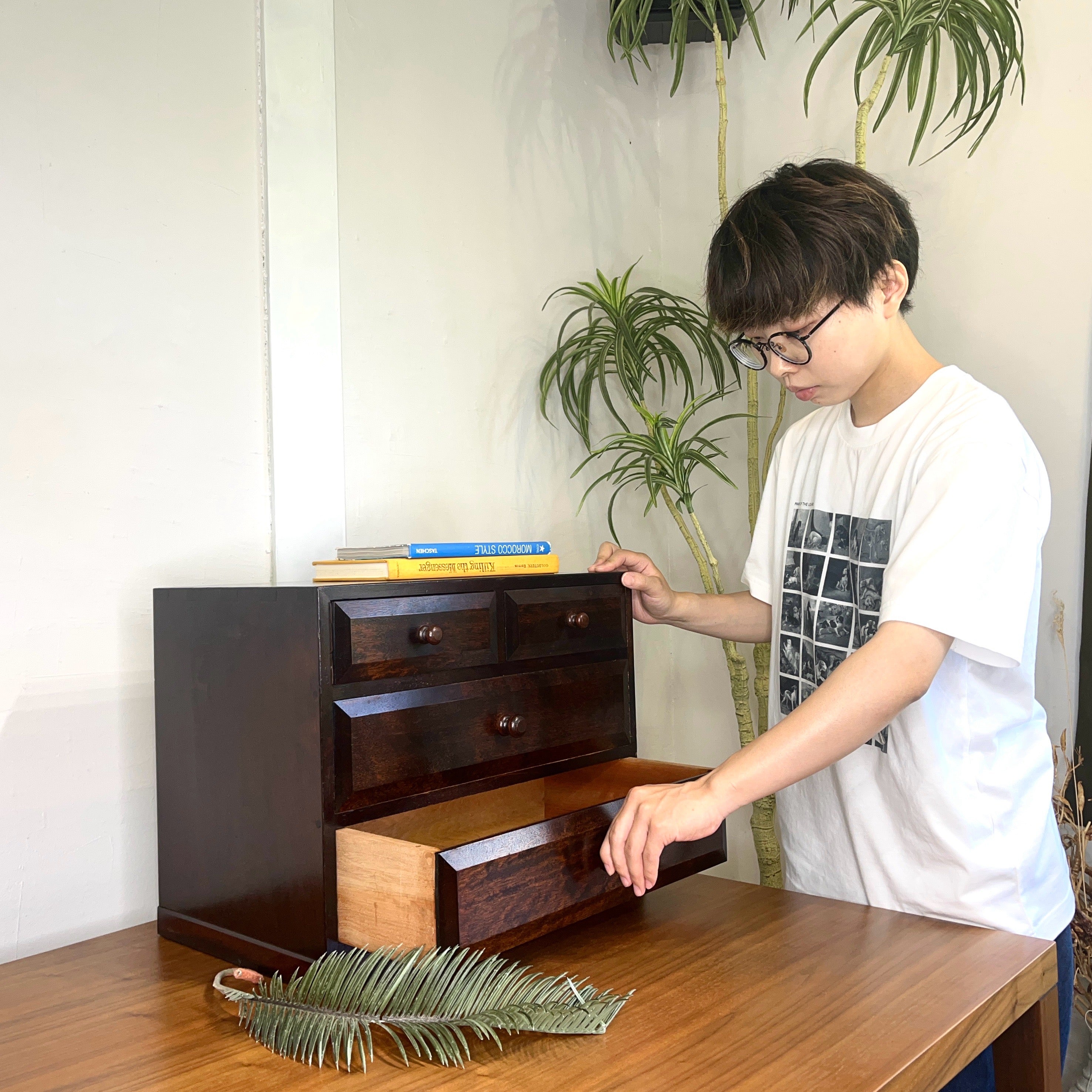 松本民芸家具 凸面小抽出 中古 収納棚 キャビネット 古民家 和風 松民