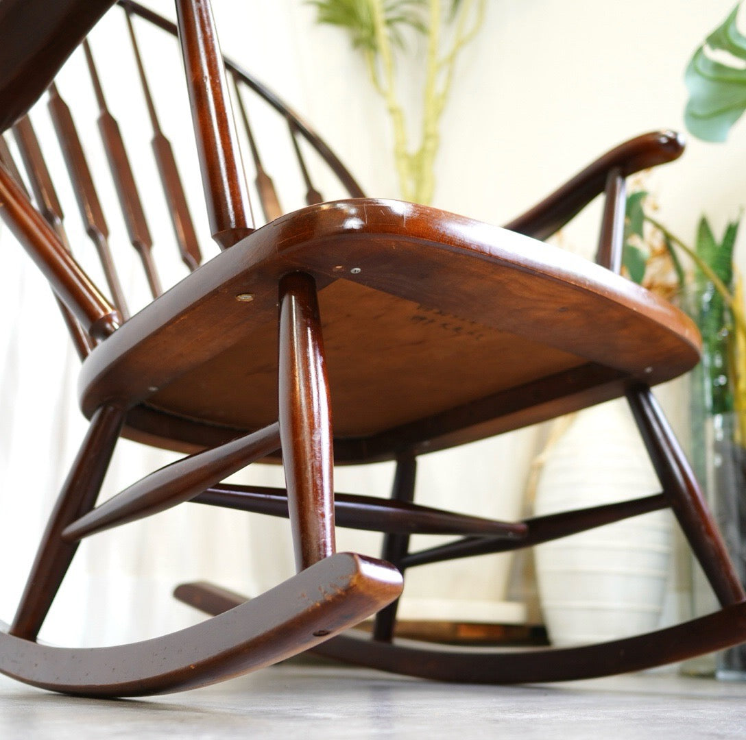 秋田木工 ロッキングチェア ピーコック ヴィンテージ 中古 安楽椅子