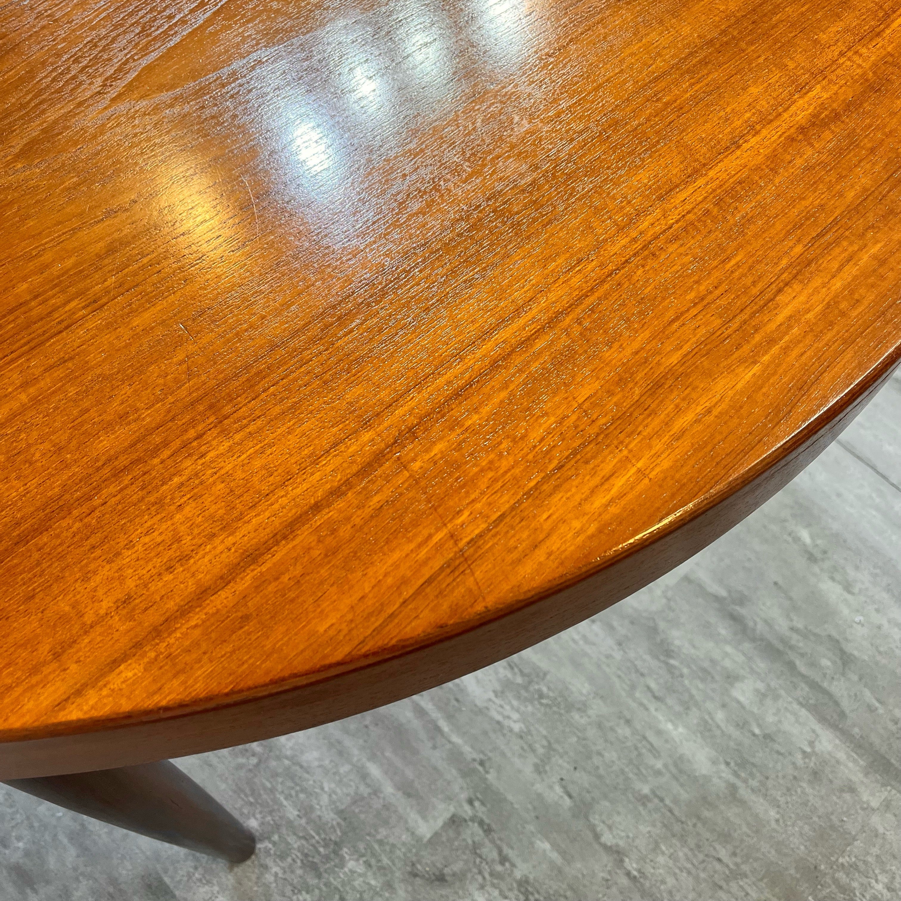 北欧ヴィンテージ エクステンションラウンドテーブル チーク材