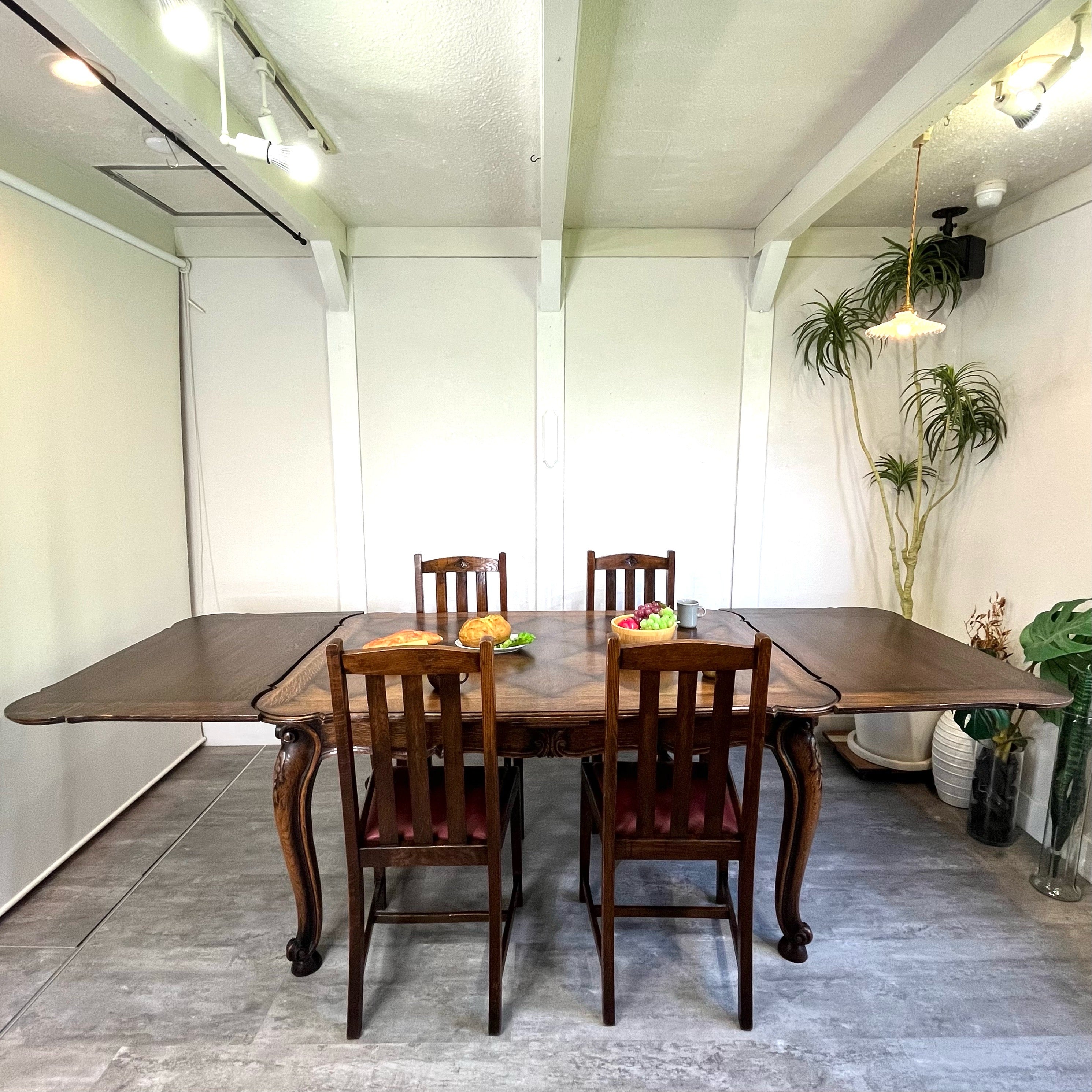 ドローリーフテーブル ダイニングテーブル 伸長式 フランス