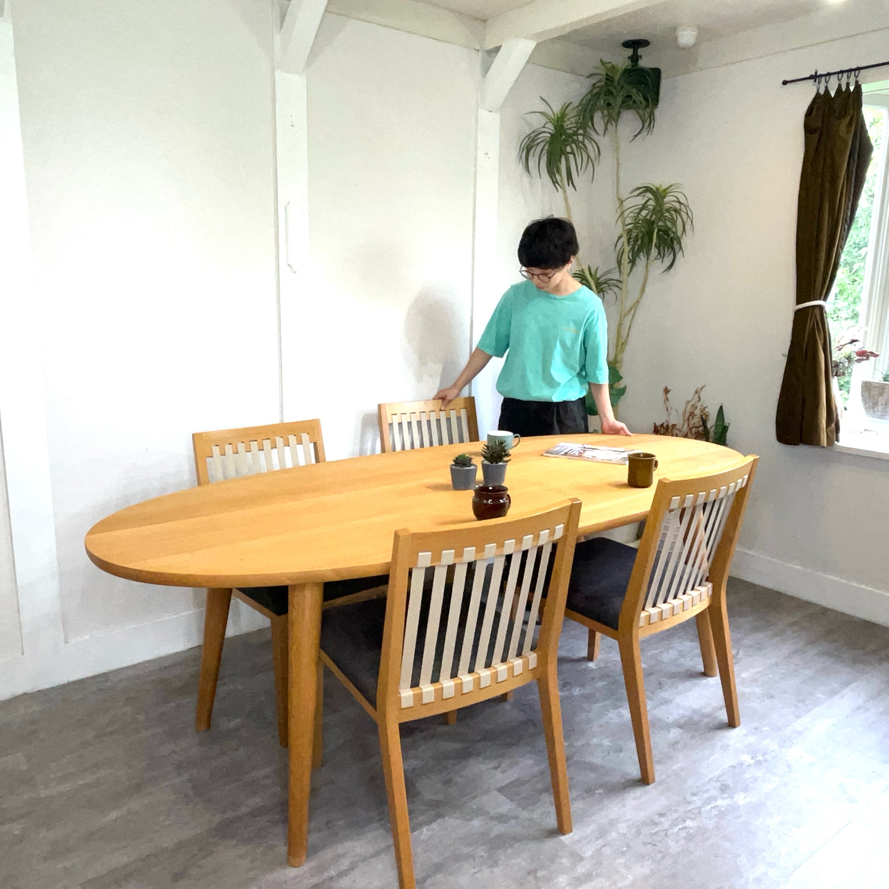 柏木工 / KASHIWA オーク材 オーバル ダイニングテーブル 中古 210