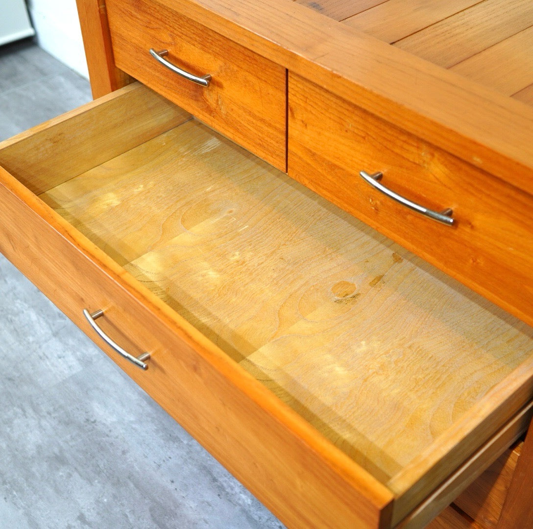 チーク無垢材 チェスト 衣類収納 中古 タンス 4段チェスト W96 収納