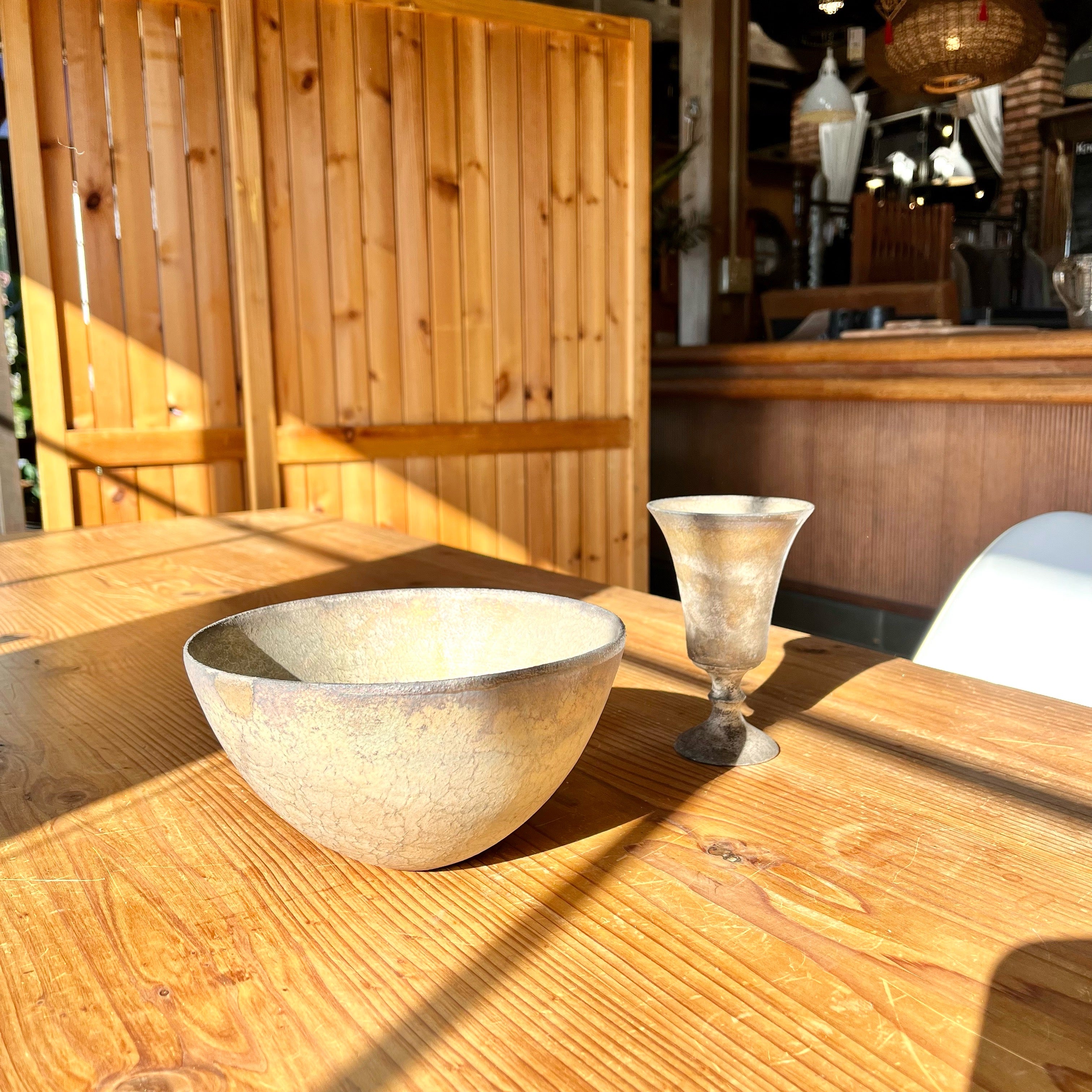 瀬川辰馬 硫化銀彩 ゴブレット 作家モノ 陶器 経年変化 中古 陶芸 陶もの