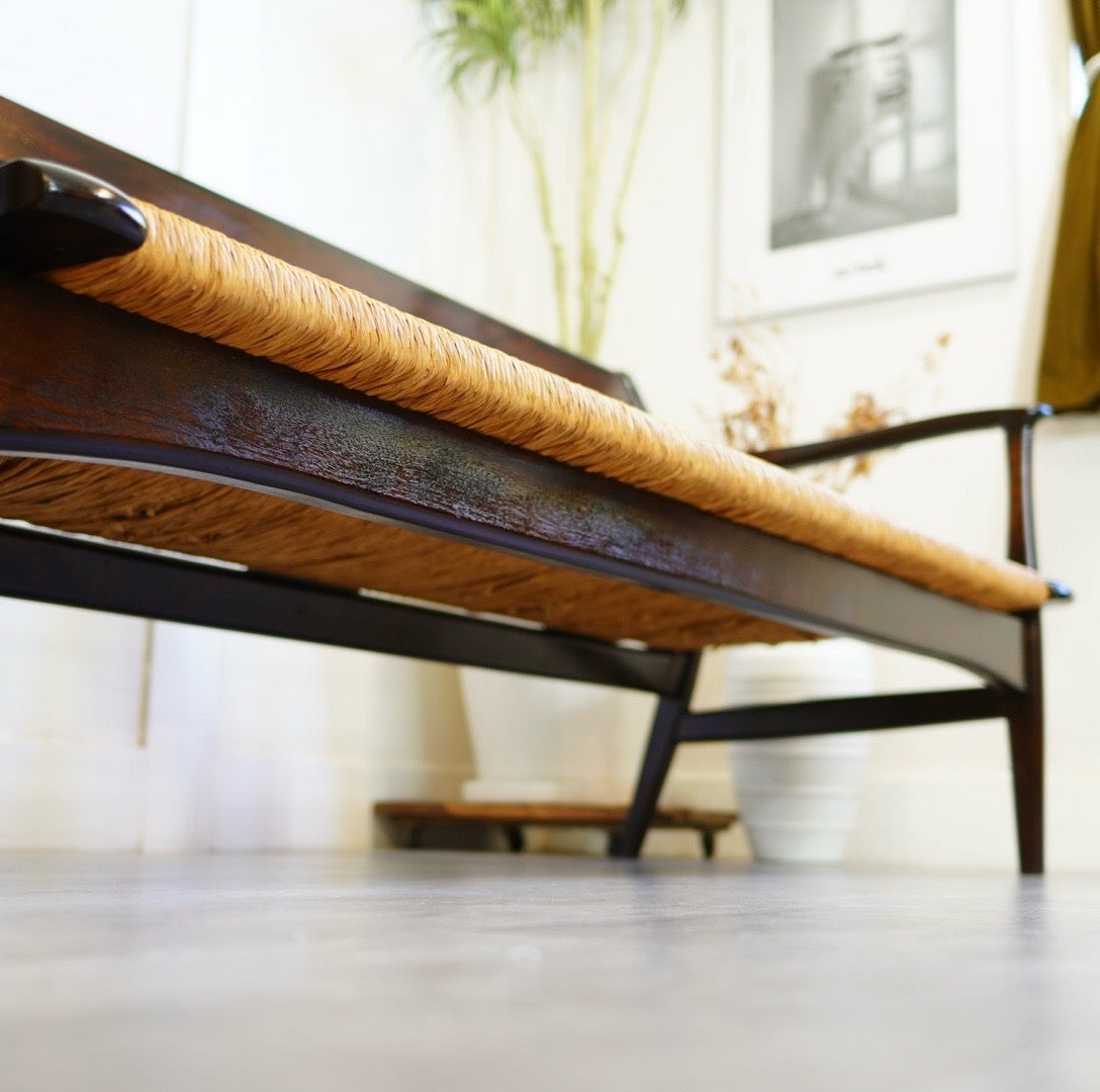 松本民芸家具 ラッシチェア #77型 曲肘椅子 3P 中古 民藝 工芸 机