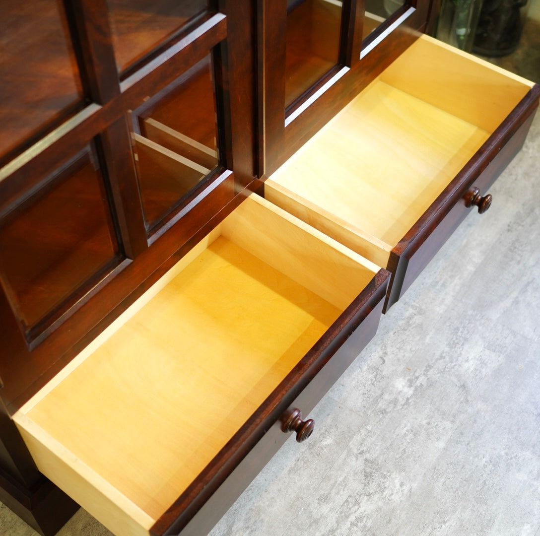 北海道民芸家具 ♯115本箱 本棚 カップボード 飾り棚 食器棚 カバ材