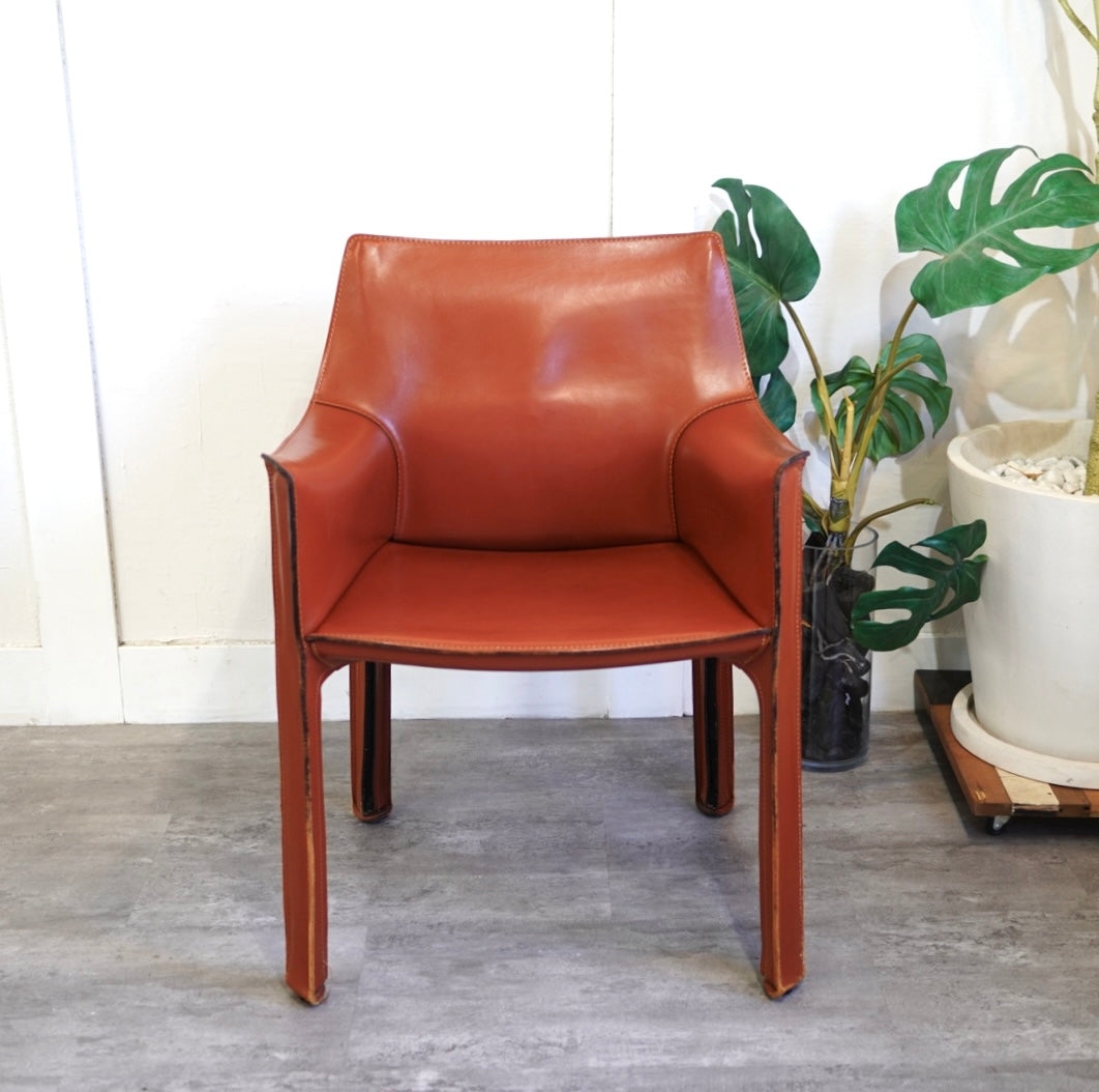 カッシーナ Cassina キャブ CAB アームチェア 413 赤茶 マリオ