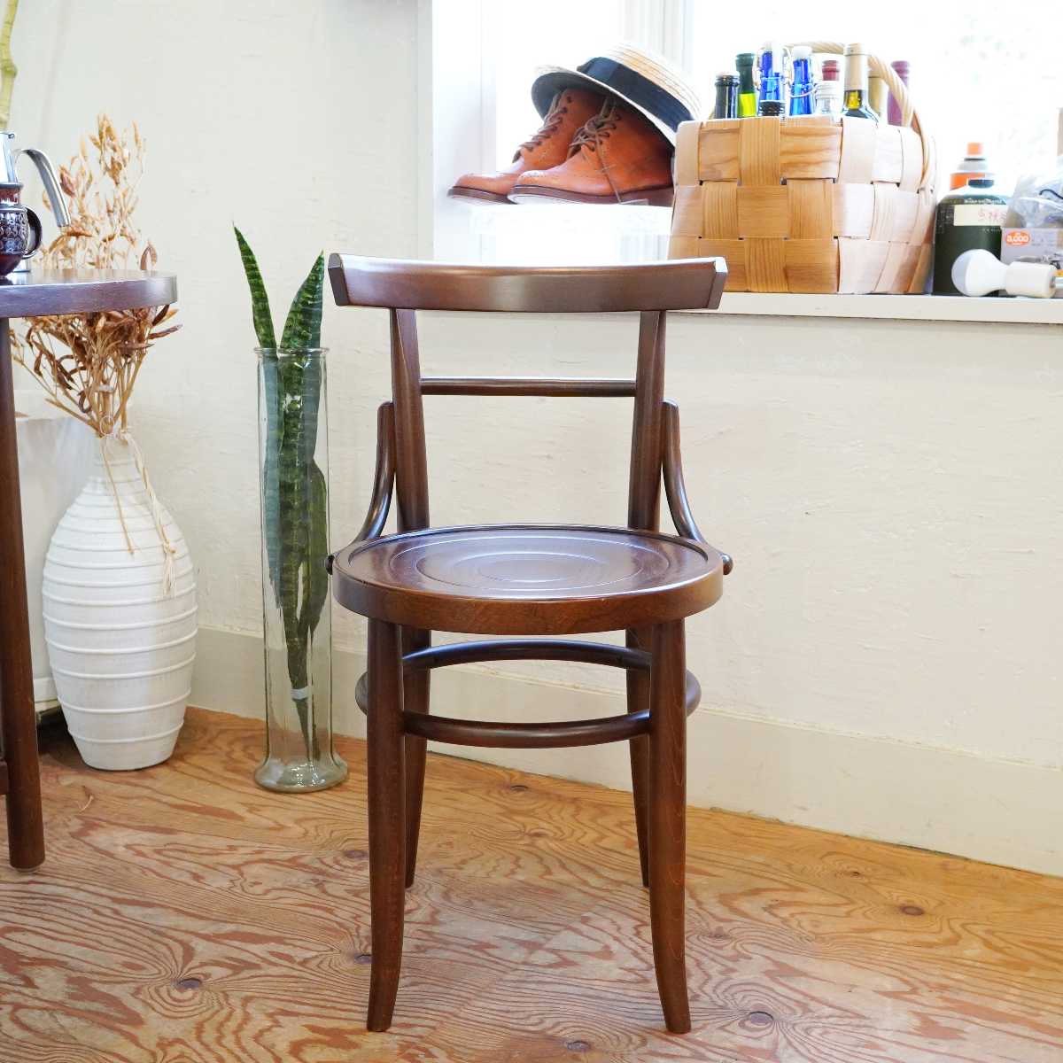 秋田木工 ダイニングチェア 曲木チェア No.1003 【1】 中古 スツール ブナ