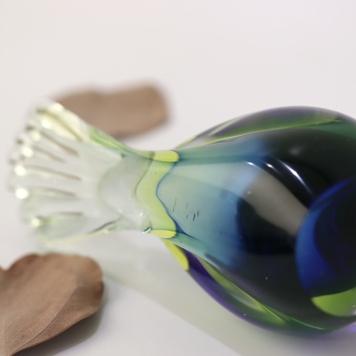 ウランガラス バード 小鳥 北欧 置物 ヴィンテージ中古 オブジェ