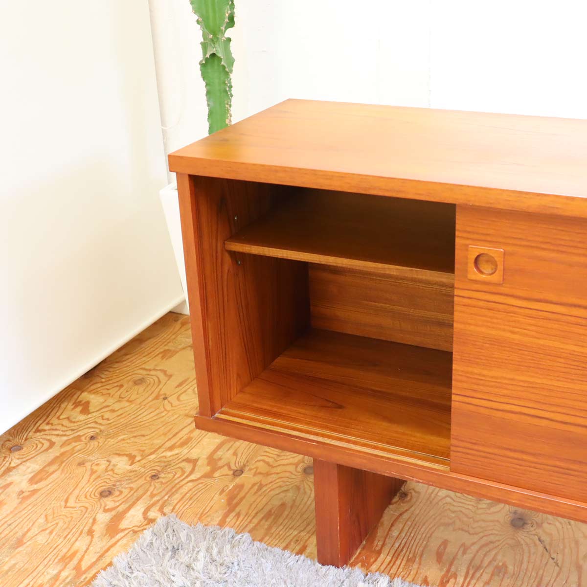 誠工舎 サイドボード キャビネット 飾り棚 チーク材 ジャパン