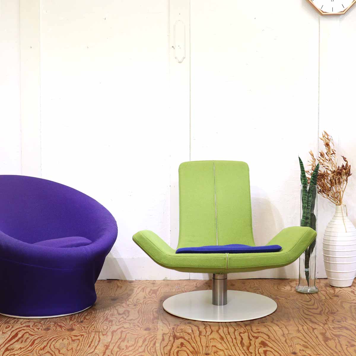 アイデック / AIDEC ルーブ / LOUV ラウンジチェア グリーン 岩崎一郎