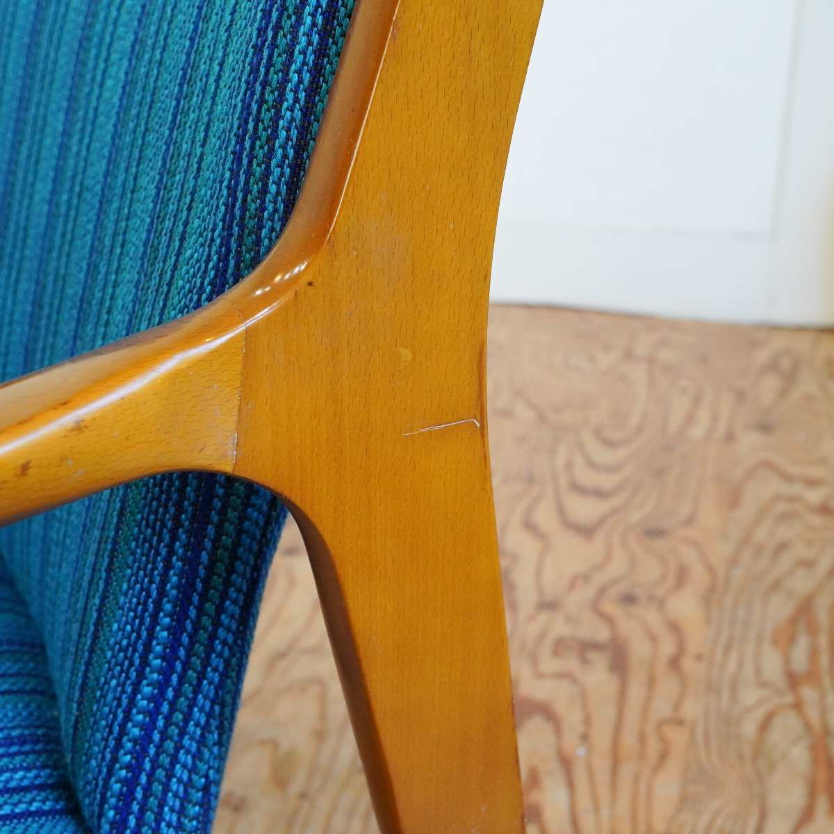 カリモク / karimoku アームチェア【1】ブルー オールドカリモク