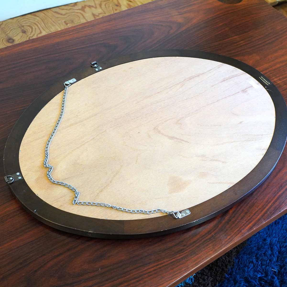 マルニ木工 / maruni ウォールミラー 鏡 オーバル型 中古 楕円 木製 円