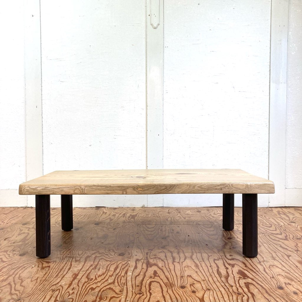 鬼童銘木 一枚板 ローテーブル 座卓 神代木 タモ 中古 リビング