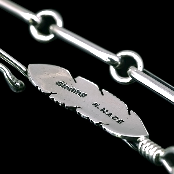 ナバホ族 Harvey Mace SS フェザー ハンドメイド チェーン 63cm【送料