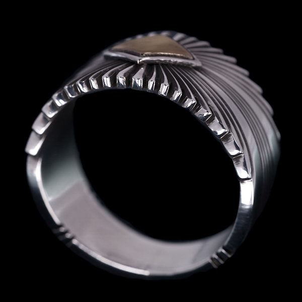 ナバホ族 Pat Bedonie 1/2” 14K サンバースト リング【送料無料】