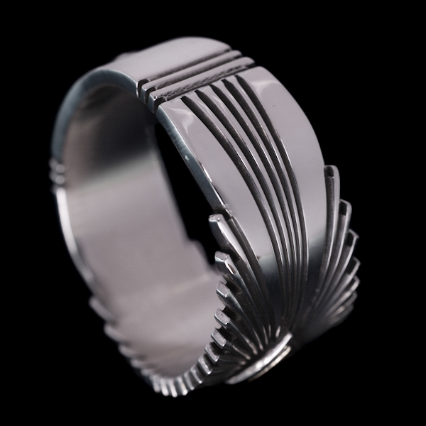 ナバホ族 Pat Bedonie 1/2” 14K サンバースト リング【送料無料】