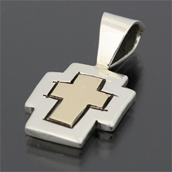 ナバホ族 Bruce Morgan 14K クロス ペンダント 【送料無料】