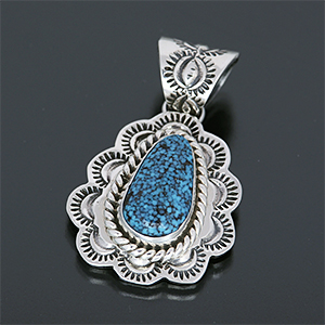 ナバホ族 Kevin Ramone キングマン スタンプ ペンダント 【送料無料】