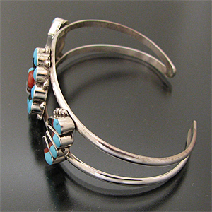 ZUNI/ズニ族 サンフェイス マルチストーン インレイ バングル 【送料無料】