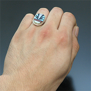 ZUNI/ズニ族 マルチストーン インレイ リング 12.5号