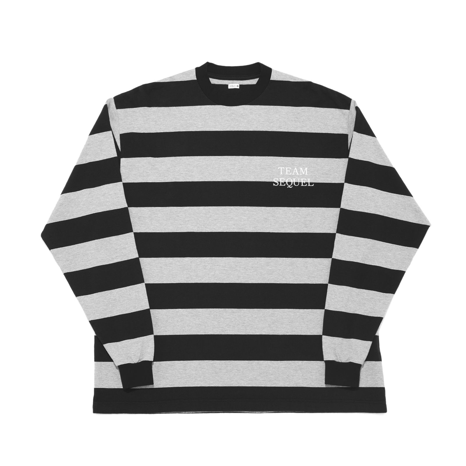 SEQUEL - BORDER LONG SLEEVE T-SHIRT BLACK x GRAY | River