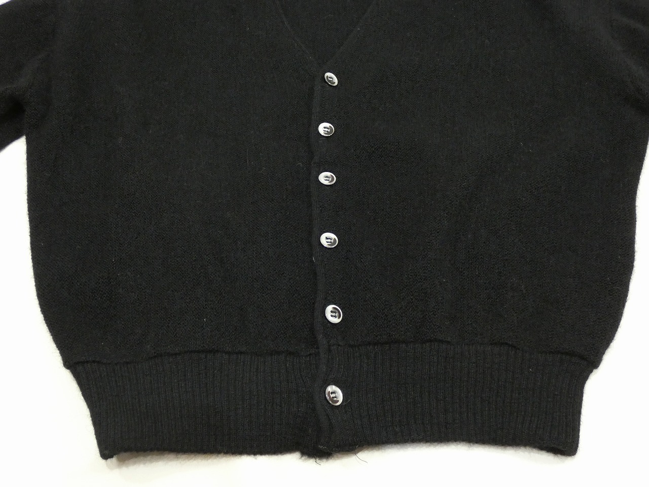 60s Barclay BLACK ALPACA WOOL CARDIGAN - RICUR